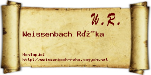 Weissenbach Réka névjegykártya